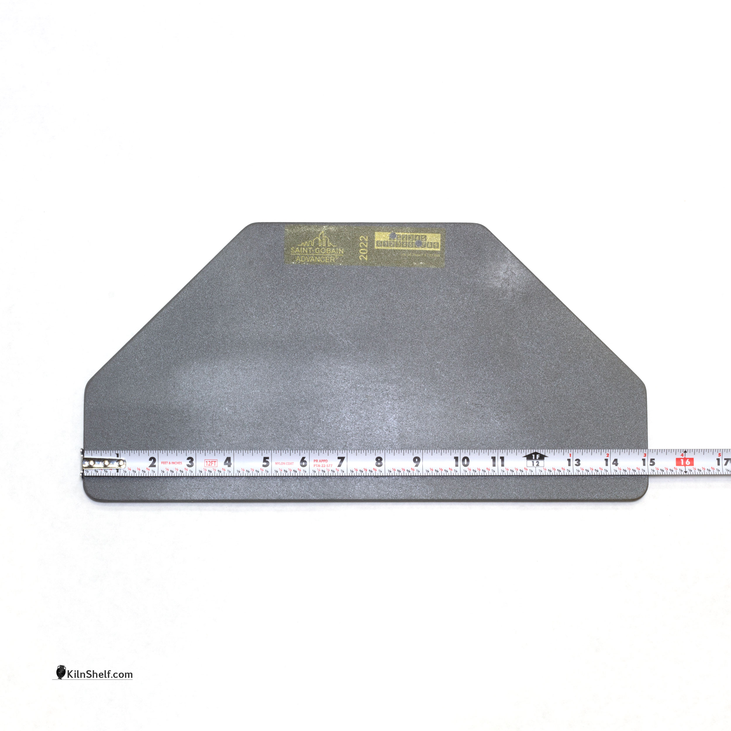 15 x 7.5 x 5/16 inch ADVANCER Half Kiln Shelf for 8 Sided Kilns with tape measure